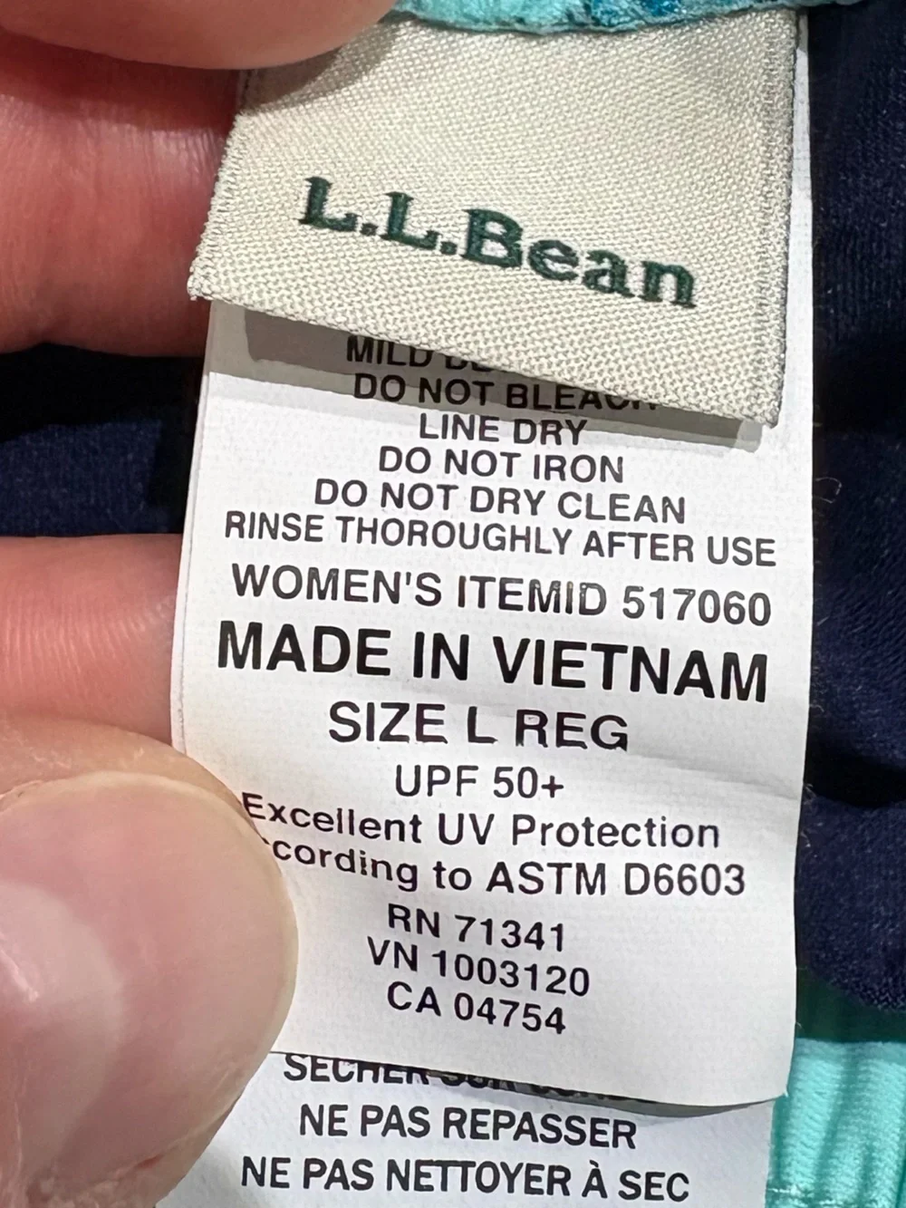 L.L.Bean aqua teal pattern swim shorts large attached bikini